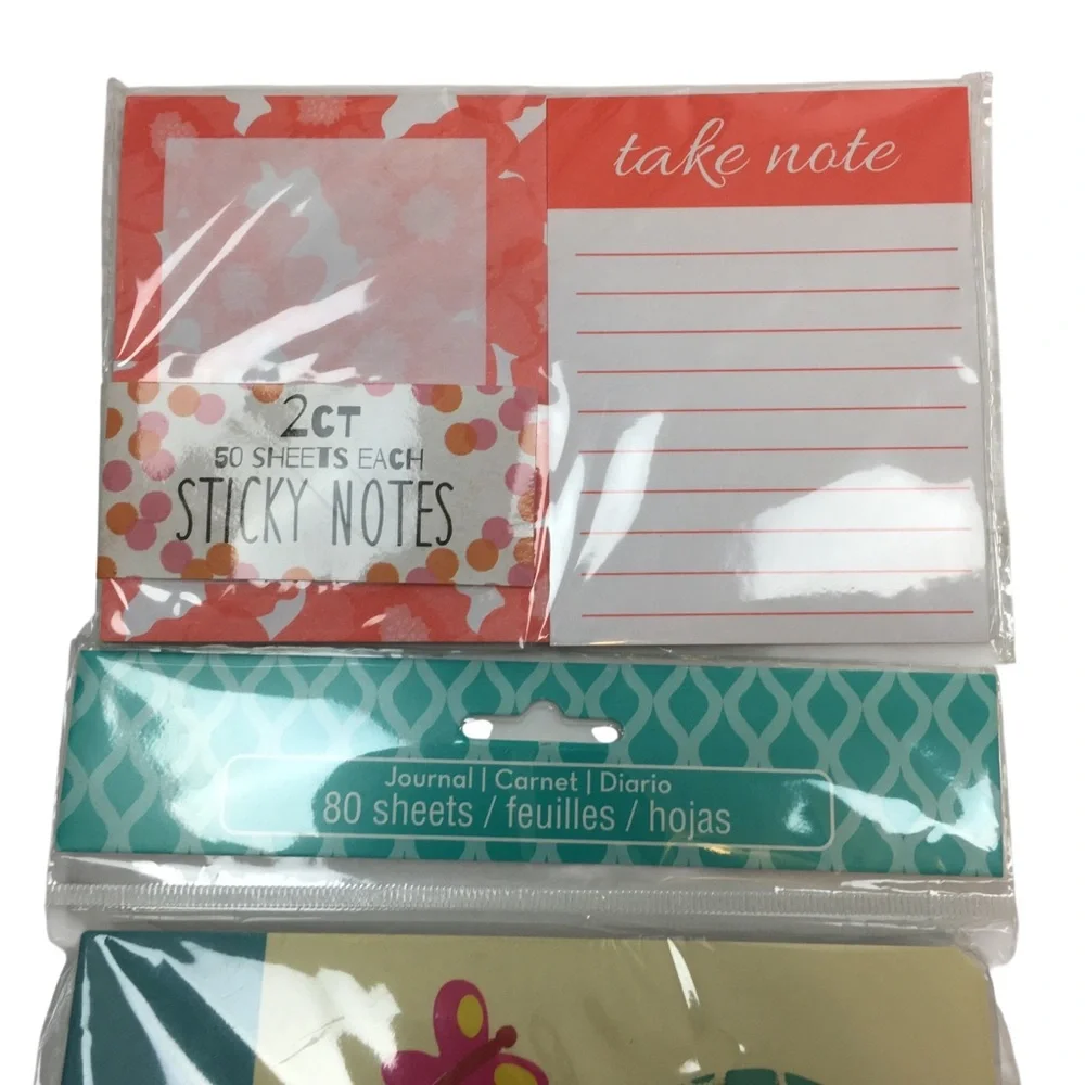 Planner Kit Stationery Set Owl Journal Sticky Notes Orange Floral Desk Target